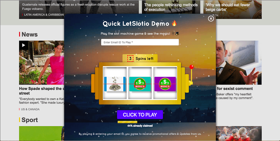 LetSlotio Slot Machine on BBC's Website